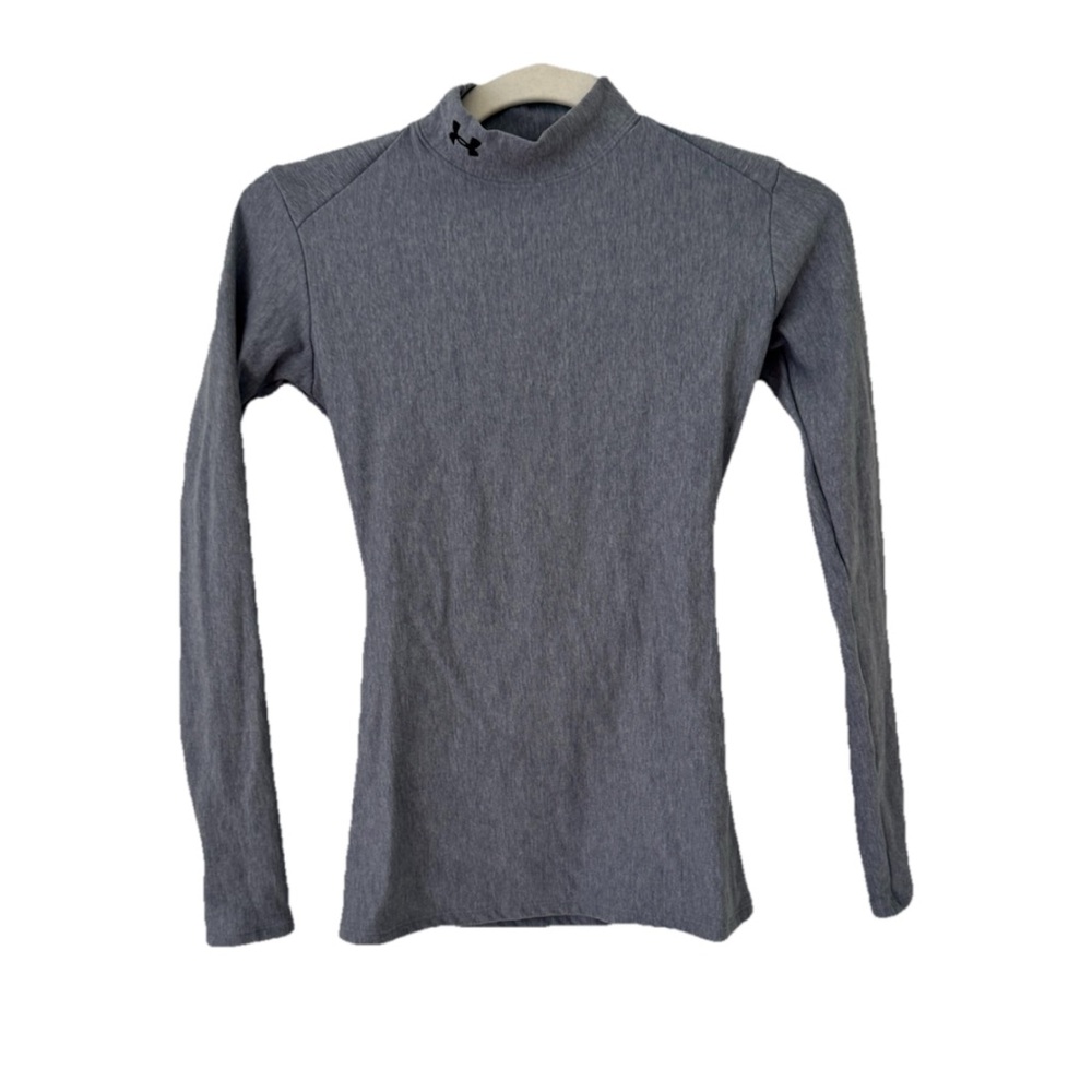 Under Armour Mock Neck Turtleneck Long Sleeve Grey Small Gray